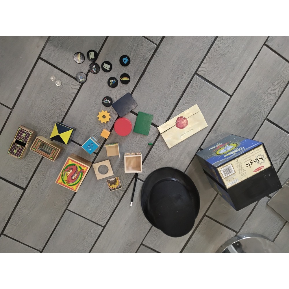 Melissa & Doug Deluxe Magic Set Wooden Tricks  Beginner Magic Kit with add Hat